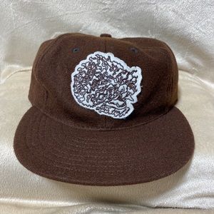 Ebbets Field Flannels Hand Crafted Brown Hat Mens Adjustable Flat Bill NWT
